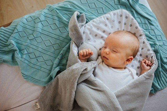 SweetDreams Baby Einschlagdecke, Schlafsack, Wickeldecke für Neugeborene und Kleinkinder, 100% Baumwolle 0-12 Monate, super weich, 75 x 75 cm (1024)