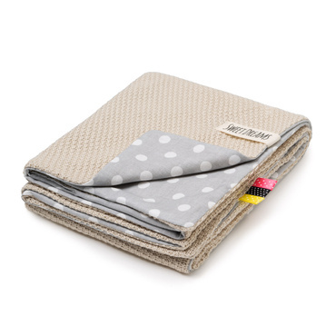 Babydecke Sommer Decke, Strickdecke ohne Füllung, 100% Baumwolle Baby Neugeborenen Junge Mädchen, Kuscheldecke Baumwolldecke Krabbeldecke für Kinderwagen weich 75x100 (1040) (Weiße Erbsen)