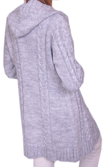 Sweter kardigan z kapturem 951