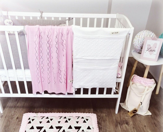 SweetDreams Baumwolle Baby Betttasche für Baby Bett, Utensilio, Wandaufbewahrung, Aufbewahrung fürs Kinderbett (1025)