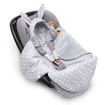 Babydecke MINKY mit Kapuze Einschlagdecke Babyschale Kinderwagen Decke (1037)