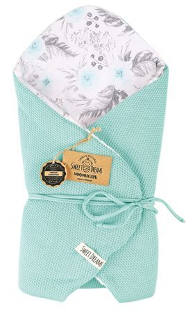 Mikos becik rożek niemowlęcy 75x75 bawełna 1024 mięta/liście