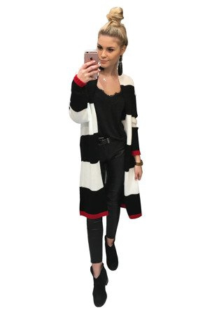 Damen Frühling Strickpullover Strickjacken Lang Cardigan Boho Blogger Street Style Einheitsgröße S/M 38/40 (662)