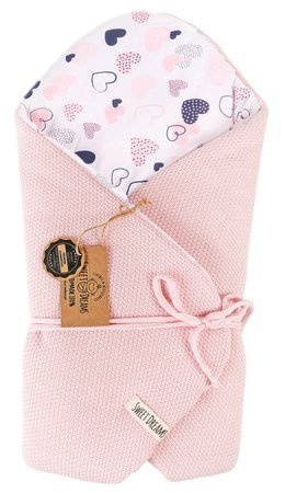 Mikos becik rożek niemowlęcy 75x75 bawełna 1024 róż/serca