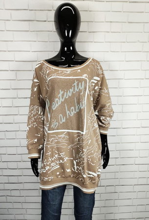 Megi długa buza dresowa rękaw 3/4 luźna oversize kolor kamel Import Turcja rozmiar 2XL