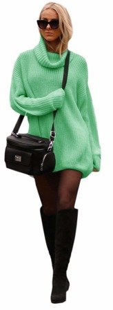 Mikos Damen Strickpullover Sweater Rollkragen Pullover Kuscheliger Jumper Strick Pulli Oversize (648)