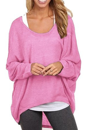 MIKOS SWETER DAMSKI OVERSIZE NIETOPERZ 611 różowy