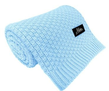 Mikos* Kuscheldecke Babydecke Strickdecke Baby Kinder Decke mit Zopfmuster Öko-Tex 100x80cm/100x120cm (1033)